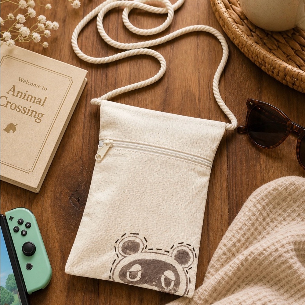 Animal Crossing Inspired Canvas Crossbody Bag Hand Painted Artisan